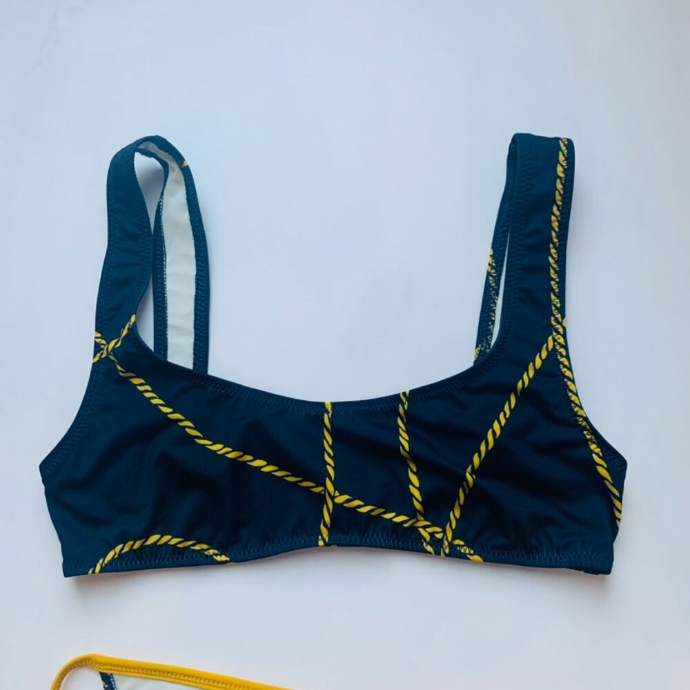 Solid & Striped Limited-edition Chain Link Printed Two-Piece Bikini Swimsuit Set - Picture 3 of 5